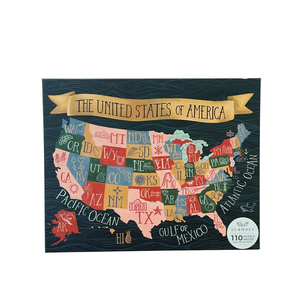1 Canoe 2 The United States of America Map Puzzle